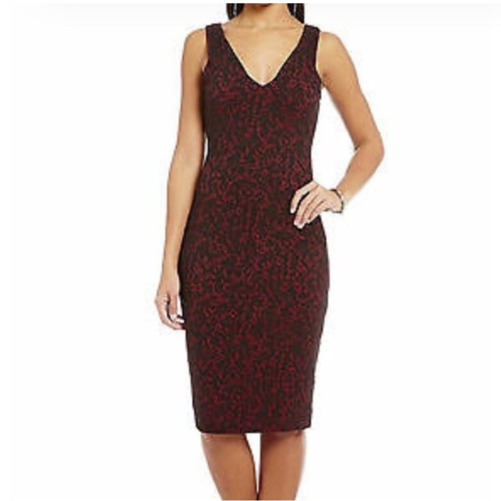 Michael Kors Black and Red Patterned Dress